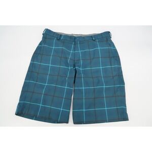 Nike Golf Mens 36 Blue‎ Plaid Tour Performance Hybrid Shorts Stretch